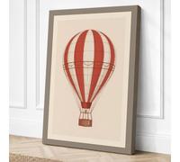 Hot Air Balloon Vintage Canvas Wall Art Print 24x16 Inch