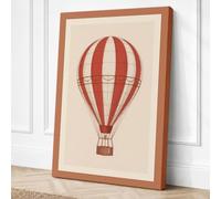 Hot Air Balloon Vintage Canvas Wall Art Print 24x16 Inch