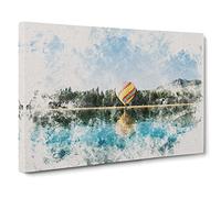 Hot Air Balloon Vol.1 Watercolour Canvas Print for Living Room Bedroom Home Office Décor, Wall Art Picture Ready to Hang, 30 x 20 Inch (76 x 50 cm)