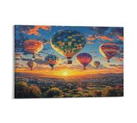 Hot Air Balloon Wall Decor Poster Canvas Prints Picture Modern Wall Art Picture Wall Hanging for Living Room Home Decorations 08x12inch(20x30cm)