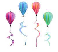 Hot Air Balloon Wind Spinners, 4x Rainbow Spinners, Windsock Ornament, Garden Tree Decoration Use, Ideal for Camping, Holiday, Wedding, Indoor Gathering, 11.02x43.3 inches