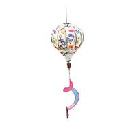 Hot Air Balloon Windmill Rotating Garden Yard Ornament Ornament with Resilient Polyester PP Material Suitable for Birthdays Porch Decoration, Beige Butterfly