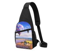 hot air Ballooning Printed Sling Backpacks Casual Crossbody Shoulder Bag Chest Pack for Men Women