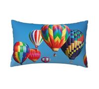 Hot Air Balloons 12x20 Inch Pillow Cover All Over Print,Short Plush Polyester,Hidden Zipper,Decorative Pillowcase For Couch,Bed,Car,Indoor Decor