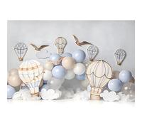 Hot Air Balloons Backdrop 8x6ft Adventure Awaits Baby Shower Party Decor Hot Air Balloon Pictures Background Fly Baby Shower Birthday Pictures Backdrop Cake Smash Photography