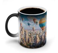 Hot Air Balloons Cappadocia Turkey Funny Mug Coffee Tea Cup Color Changing Heat Sensitive for Home Office