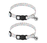 Hot Air Balloons Decorative Pet Collar with Bell 2 Pack Cat Collars Adjustable Length 10.6" to 17.1"