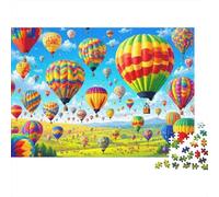 Hot Air Balloons Festival 1000pcs Jigsaw Puzzles for Adults 14+, Thick Cardboard, Bright Balloons, Stress Relief Relaxation, Educational Entertainment, Idea for Home 52x38cm/1000pcs