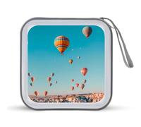 Hot Air Balloons Floating over Cappadocia CD Case 40 Capacity Plastic DVD Storage Box Sleeves Zippered Wallet