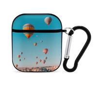 Hot Air Balloons Floating over Cappadocia PC Headphone Case for AirPods 1 And 2 Earphone Cover Earbuds Accessories with Keychain
