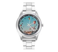 Hot Air Balloons Floating Over Cappadocia Quartz Watch Stainless Steel Wrist Watches for Men Women Easy to Read