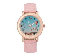 Hot Air Balloons Floating Over Cappadocia Wrist Watches for Women Men Quartz Stainless Steel Watch Easy to Read