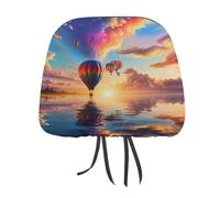 Hot Air Balloons Headrest Covers Printed Car Seat Head Rest Protector Universal Auto Accessories 2 PCS
