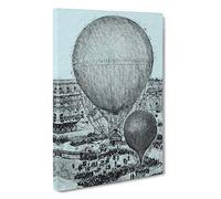 Hot Air Balloons in Paris by Henri Gifford Canvas Print | Gallery Wrapped 30mm Frame Wall Art | 30x20 inches | Ready to Hang | Modern Picture | Living Room Bedroom Lounge Office