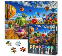 Hot Air Balloons in the Sky Jigsaw Puzzles 1000 Pieces for Adults Difficult Challenge Colorful Hot Air Balloons Puzzles for Adults Gifts Jigsaw Puzzle for Family Party Home Decoration 27.5"X19.7"
