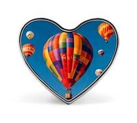 Hot Air Balloons Native American Tribes Lapel Pin - Heart Shape Brooch Pins for Men & Women Suit Accessories, 1" Lightweight Enamel Lapel Pins Buttons for Backpacks, Hats, Bags, Lanyards