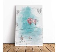 Hot Air Balloons on the Rise in Abstract Canvas Wall Art Print 30x20 Inch | Ready to Hang, Gallery Wrapped, Fade-Resistant Inks, Securely Packaged, UK Made
