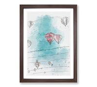 Hot Air Balloons on The Rise in Abstract Framed Print | A2 Walnut Framed Wall Art | Ready to Hang | Abstract Fantasy Picture | Living Room Bedroom Lounge Office