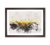 Hot Air Balloons Over Bagan in Myanmar Watercolour Framed Print | A2 Walnut Framed Wall Art | Ready to Hang | Modern Historical Picture | Living Room Bedroom Lounge Office
