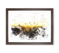 Hot Air Balloons Over Bagan In Myanmar Watercolour Modern Framed Print | A3 Walnut Framed Wall Art | Ready to Hang | Modern Historical Picture | Living Room Bedroom Lounge Office