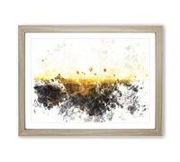 Hot Air Balloons Over Bagan In Myanmar Watercolour Modern Framed Print | A4 Oak Framed Wall Art | Ready to Hang | Modern Historical Picture | Living Room Bedroom Lounge Office