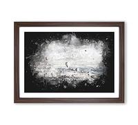 Hot Air Balloons Over Turkey Paint Splash Framed Print | A2 Walnut Framed Wall Art | Ready to Hang | Modern Animal Picture | Living Room Bedroom Lounge Office