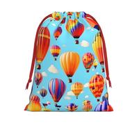 Hot Air Balloons Print Gift Drawstring Bag Holiday Party Favors Birthday Daily Storage Office Home Decor