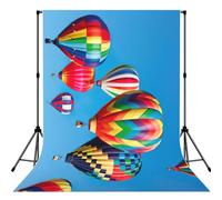 Hot Air Balloons Print Photo Studio Background 5x7ft Soft Photo Backdrop Curtain For Studio Content Creator Equipment