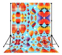 Hot Air Balloons Print Photo Studio Background 5x7ft Soft Photo Backdrop Curtain For Studio Content Creator Equipment