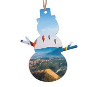 Hot Air Balloons Print -Print Christmas Wooden Ornaments 2PCS- Handmade Eco-Friendly Hanging Decor For Tree Gifts Holiday Festivities.