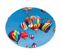 Hot Air Balloons Printing Christmas Tree Skirt With 3 Red Rope Ties Xmas Trees Mat Soft Farmhouse Holiday Decoration