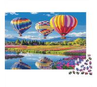 Hot Air Balloons Puzzle 1000 Pieces Recycled Paper for Adults Adult Jigsaws Fun Challenging Game Fun Home Activity Great Gift Idea for Men Women 38x26cm/1000pcs