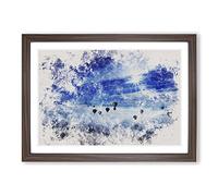 Hot Air Balloons Vol.1 Watercolour Framed Print | A2 Walnut Framed Wall Art | Ready to Hang | Modern Historical Picture | Living Room Bedroom Lounge Office