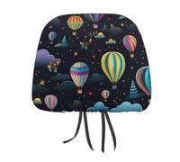 Hot Air Balloons With Stars Headrest Covers Printed Car Seat Head Rest Protector Universal Auto Accessories 1 PCS