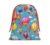 Hot Air Colorful Balloons Print Gift Drawstring Bag Reusable For Party Favors Weddings Daily Storage Celebrations