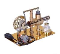 Hot Air Engine Model Single Cylinder Metal Kit - External Combustion Physics Science Toy for Education Desk Ornament Moving Pistons Visible