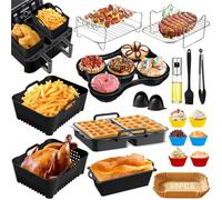 Hot Air Fryer Accessories, Airfryer Accessories for Ninja Foodi Max Dual Zone Hot Air Fryer AF400EU AF451EU SL400EU 9.5L, COSORI 8.5L, Russell Hobbs 9L, Airfryer Accessories Silicone Mould