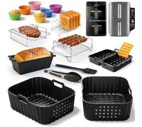 Hot Air Fryer Accessories for Philips Airfryer 4000 Series Stacked Dual Basket 10L, Airfryer Accessories for Philips NA460/NA462 10L, Silicone Mould Accessories, Casserole Dish Insert Instead of