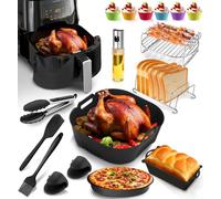 Hot Air Fryer Accessories for Philips Essential Airfryer XL 6.2 L HD9270 and Philips Airfryer 5000 Series XXL 7.2 L, Basket of Hot Air Fryer 17 Pieces Silicone Mould Set Compatible with Cosori 4.7 L