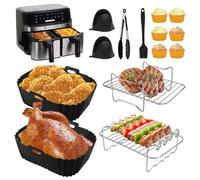 Hot Air Fryer Accessories for Russell Hobbs Hot Air Fryer, 2 Chambers, 9 L, Silicone Mould Accessories for Russell Hobbs Hot Air Fryer, BPA-Free, Reusable, Air Fryer Silicone Baking Mould Insert