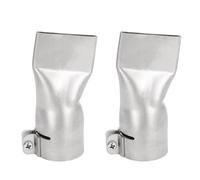 Hot Air Gun Nozzle, 2Pcs 40mm Flat Wide Mouth Tubular Welding Nozzle, Stainless Steel Welding Gun Nozzle Heat Resistant Welding Gun Flat Nozzle for Welding PP PVC Plastic Sheet