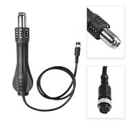 Hot Air Handle for 858A and 858D Rework Solder Stations - 12V/24V Dual-Voltage, High-Temp Resistant, Non-Slip Silicone Grip, Black(24V)