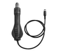 Hot Air Handle for 858A and 858D Rework Solder Stations - 12V/24V Dual-Voltage, High-Temp Resistant, Non-Slip Silicone Grip, Black(12V)