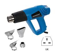 Hot Air Heat Gun 2000W 3 Speed Adjustable Temp 600°C Silverline - 3 Yr Warranty
