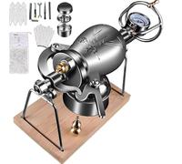 Hot Air Popcorn Maker with Pressure Gauge, Hand Popcorn Machine, Chinese Popcorn Maker, Stainless Steel Popcorn Poppers for Family Gathering Party Fun (300ML)