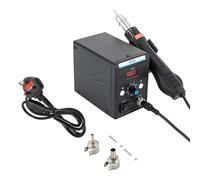 Hot Air Rework Station 700W 220V with LED Display, 100~500°C Temperature Control, 8-Speed Settings, 3 Nozzles, Induction Switch for PCB Repair