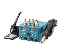 Hot Air Rework Station, KATSU 2 in 1 Electric Digital Display Heating Gun Hot Air Gun Soldering Iron Welding Station Kit, Adjustable Temperature, Ideal for Electronics Electrical Repairing