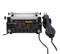 Hot Air Soldering Station 3-in-1 Hot Air Rework Station Soldering Heat Gun with Hot Air Gun, Adjustable Temperature 1100W Soldering Iron Station Digital Display Quick Station Preheat Hot Air Gun Repai