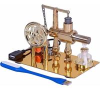 Hot Air Stirling Engine Kit - Educational Physics Experiment Model for Adults, Desktop Electricity Generator with LED Lights, Class Teaching Demonstration Toy