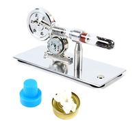 Hot Air Stirling Engine Kit, Single Cylinder Quartz Tube Heat Electricity Power Generator Model, Physics Experimental Teaching Aid Educational DIY Toy
